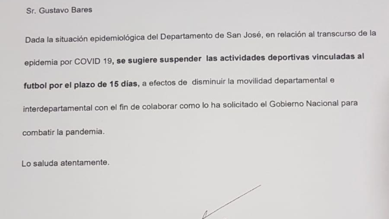 Sugerencia: suspender actividades deportivas por 15 días